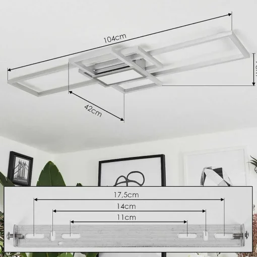 Plafonnier Longos Led Aluminium, 1 Lumiere