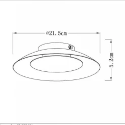 Plafonnier Lucide Foskal Led Blanc, 1 Lumiere