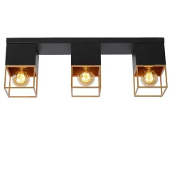 Plafonnier Lucide Rixt Noir, 3 Lumieres