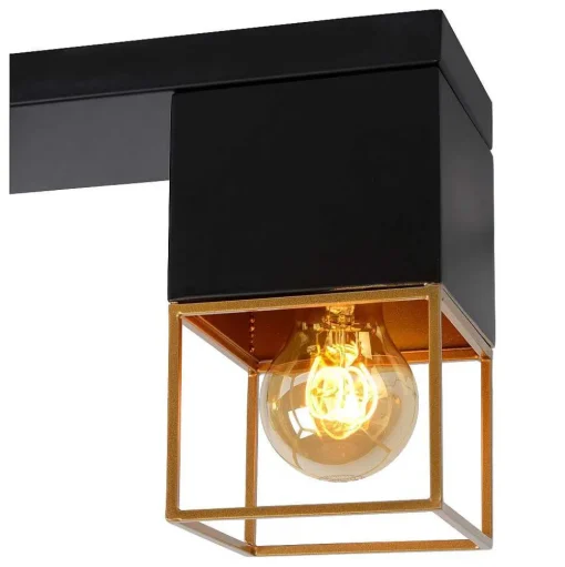 Plafonnier Lucide Rixt Noir, 3 Lumieres