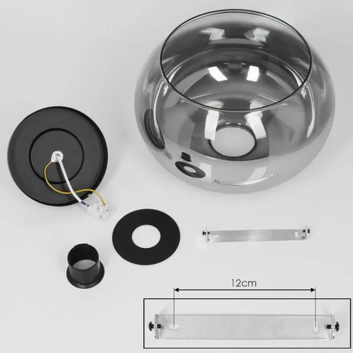 Plafonnier Molloy Clair, Fume, 1 Lumiere