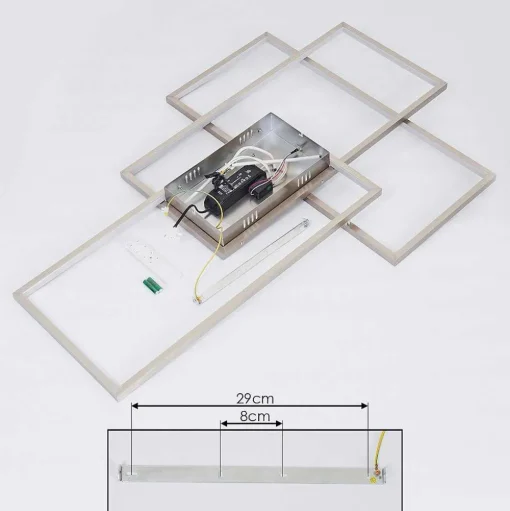 Plafonnier Momahaki Led Chrome, 1 Lumiere, Telecommandes
