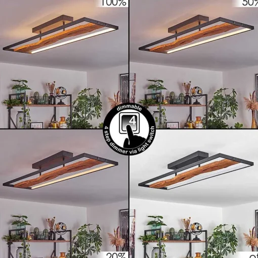 Plafonnier Nevogilde Led Ecru, Noir, 1 Lumiere