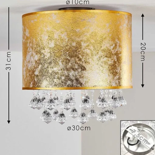 Plafonnier Norrfors Argente, Transparent, 1 Lumiere