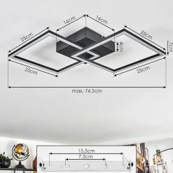 Plafonnier Obo Led Noir, 1 Lumiere