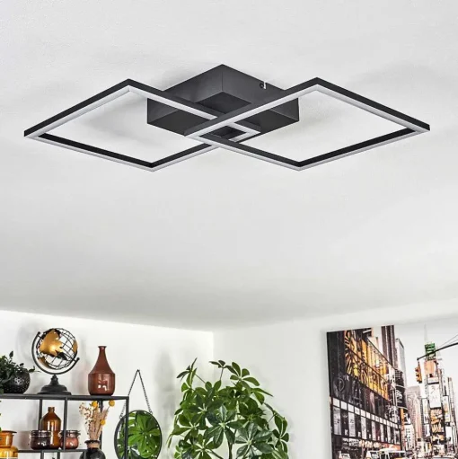 Plafonnier Obo Led Noir, 1 Lumiere