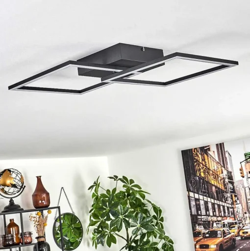 Plafonnier Obo Led Noir, 1 Lumiere