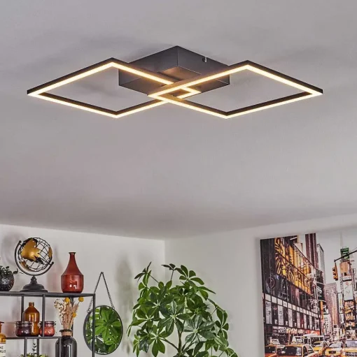 Plafonnier Obo Led Noir, 1 Lumiere