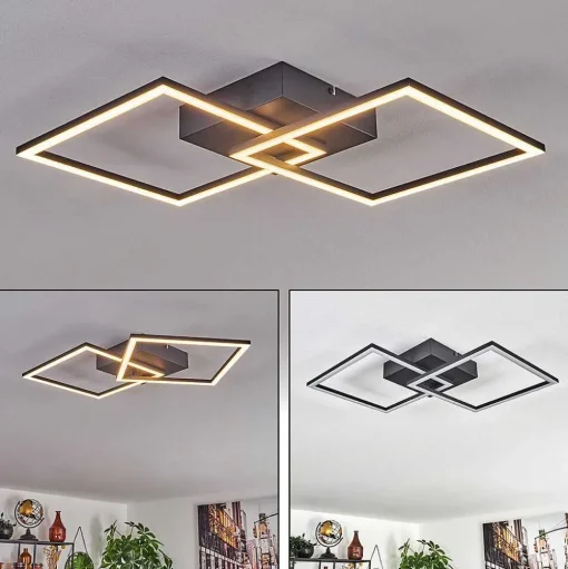Plafonnier Obo Led Noir, 1 Lumiere