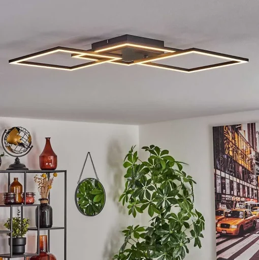 Plafonnier Obo Led Noir, 1 Lumiere