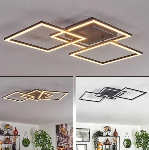 Plafonnier Obo Led Noir, 1 Lumiere