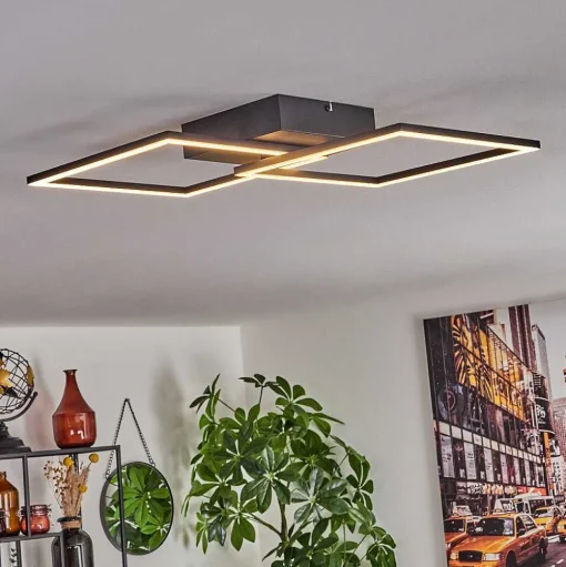 Plafonnier Obo Led Noir, 1 Lumiere