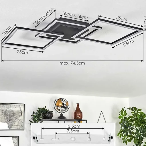 Plafonnier Obo Led Noir, 1 Lumiere