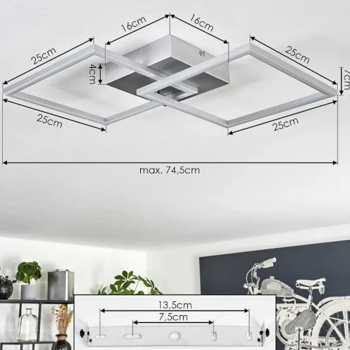 Plafonnier Obo Led Titane, 1 Lumiere