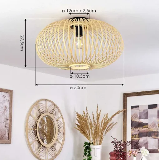 Plafonnier Oravi Bois Clair, 1 Lumiere