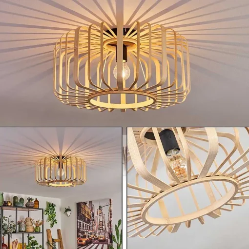 Plafonnier Oravi Bois Clair, 1 Lumiere