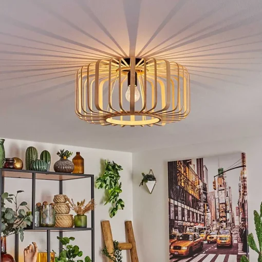 Plafonnier Oravi Bois Clair, 1 Lumiere