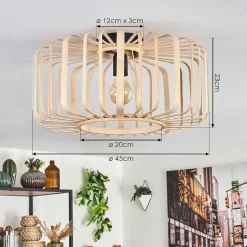 Plafonnier Oravi Bois Clair, 1 Lumiere