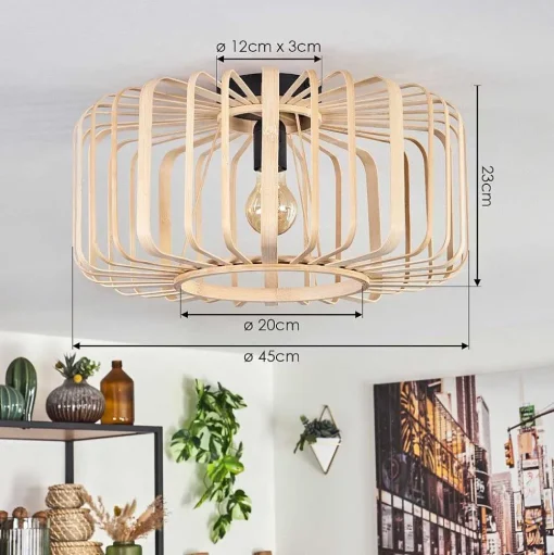 Plafonnier Oravi Bois Clair, 1 Lumiere