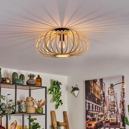 Plafonnier Oravi Bois Clair, 1 Lumiere
