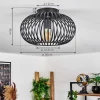 Plafonnier Oravi Noir, 1 Lumiere