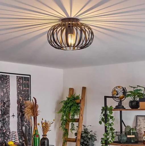 Plafonnier Oravi Noir, 1 Lumiere