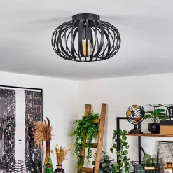 Plafonnier Oravi Noir, 1 Lumiere