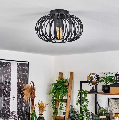 Plafonnier Oravi Noir, 1 Lumiere