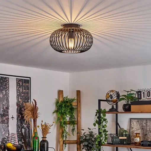 Plafonnier Oravi Noir, 1 Lumiere