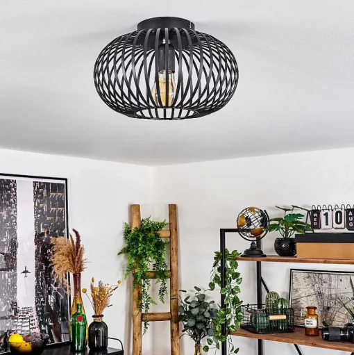 Plafonnier Oravi Noir, 1 Lumiere