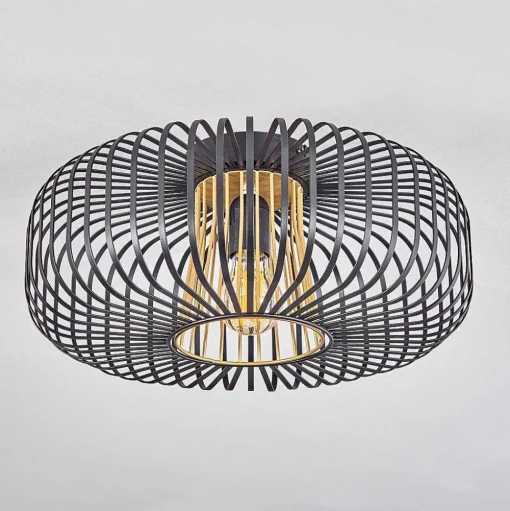 Plafonnier Oravi Noir Dore, 1 Lumiere