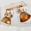 Plafonnier Orny Bronze, Bois Clair, 2 Lumieres