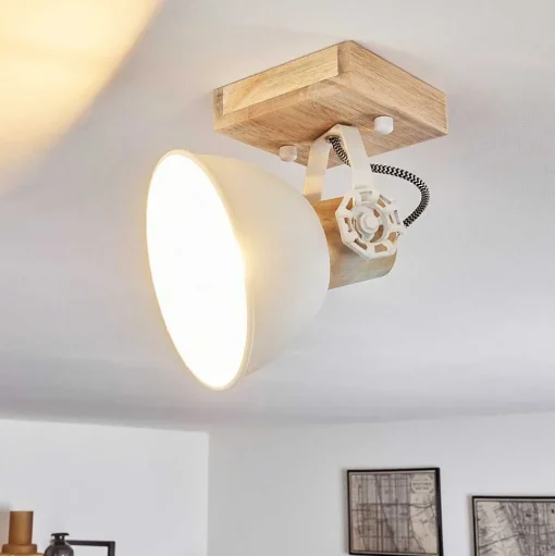 Plafonnier Orny Brun, Blanc, 1 Lumiere