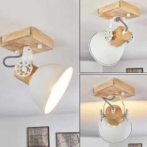 Plafonnier Orny Brun, Blanc, 1 Lumiere