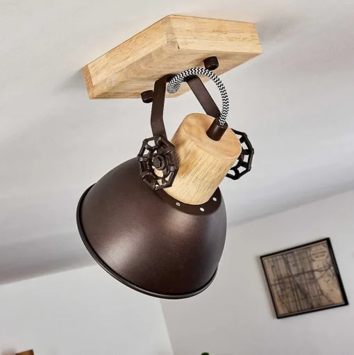 Plafonnier Orny Brun, Noir, 1 Lumiere