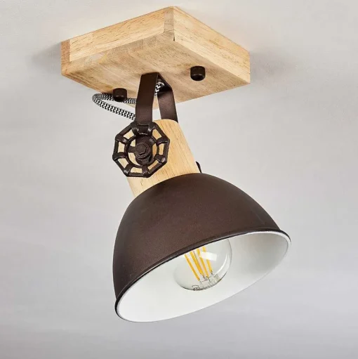 Plafonnier Orny Brun, Noir, 1 Lumiere