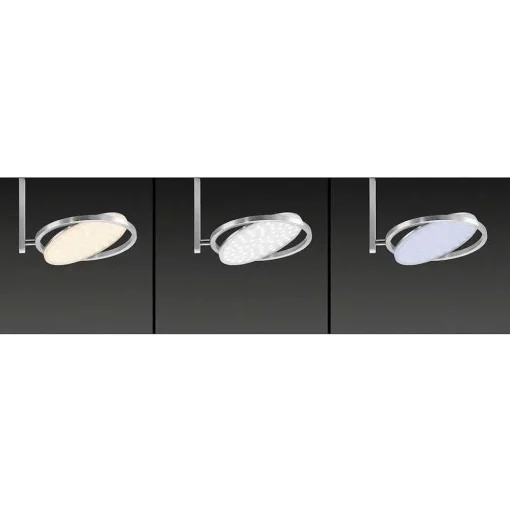 Plafonnier Paul Neuhaus Q-Orbit Led Aluminium, 4 Lumieres, Telecommandes