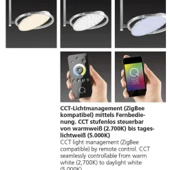 Plafonnier Paul Neuhaus Q-Orbit Led Aluminium, 4 Lumieres, Telecommandes