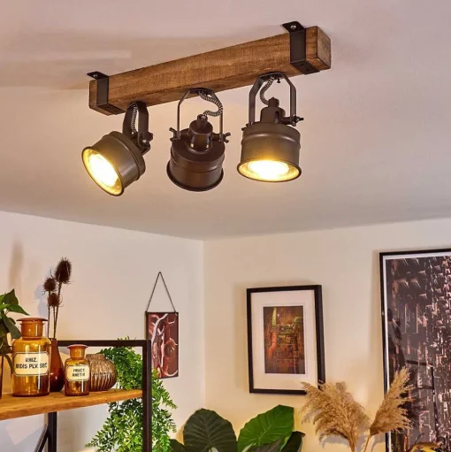 Plafonnier Pehefito Noir, 3 Lumieres