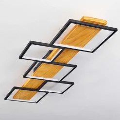 Plafonnier Pompu Led Ecru, Noir, 1 Lumiere