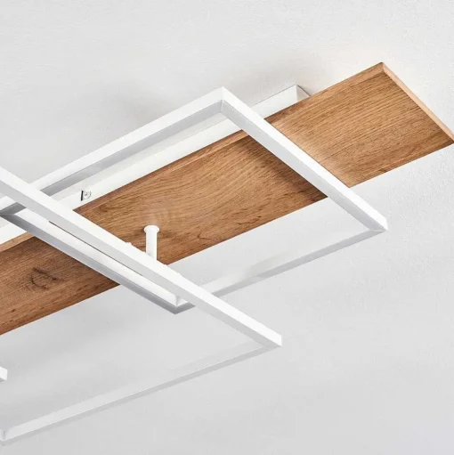 Plafonnier Pompu Led Ecru, Blanc, 1 Lumiere