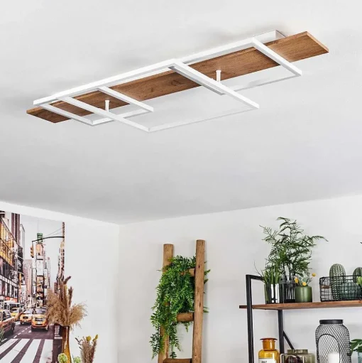Plafonnier Pompu Led Ecru, Blanc, 1 Lumiere
