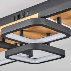 Plafonnier Pompu Led Ecru, Noir, 1 Lumiere