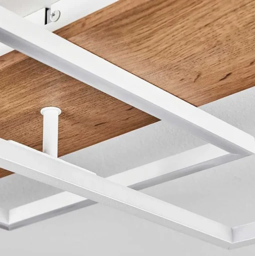 Plafonnier Pompu Led Ecru, Blanc, 1 Lumiere