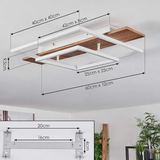 Plafonnier Pompu Led Ecru, Blanc, 1 Lumiere