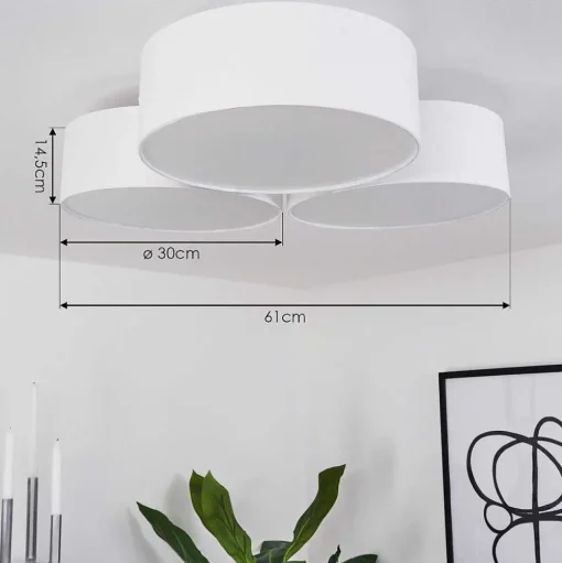 Plafonnier Purus Led Blanc, 1 Lumiere