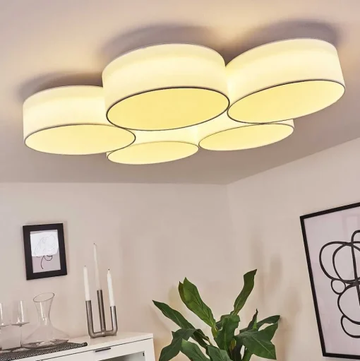 Plafonnier Purus Led Blanc, 1 Lumiere