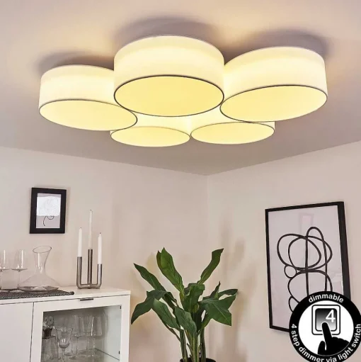 Plafonnier Purus Led Blanc, 1 Lumiere