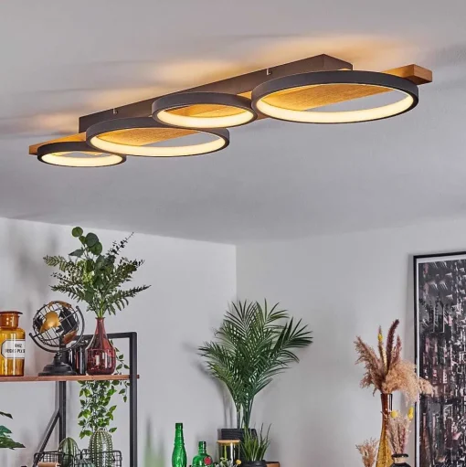 Plafonnier Rodekro Led Ecru, Noir, 1 Lumiere