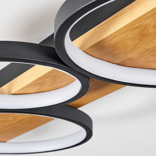 Plafonnier Rodekro Led Ecru, Noir, 1 Lumiere